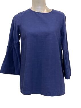 The Nines by Hatch 3/4 Sleeve Cotton/Rayon Maternity Dress Blouse Bright Blue XS